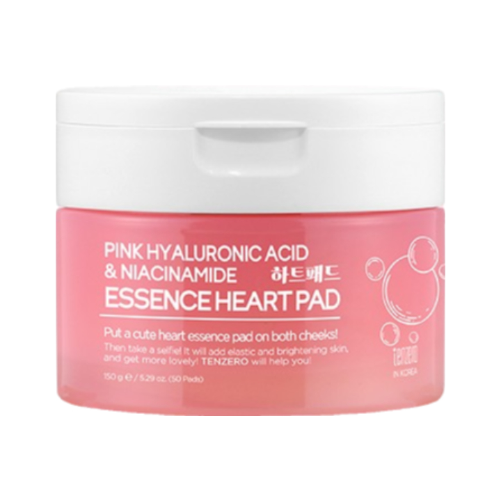 Tenzero Pink Hyaluronic Acid & Niacinamide Essence Heart Pad (50 Pads) - Image 4